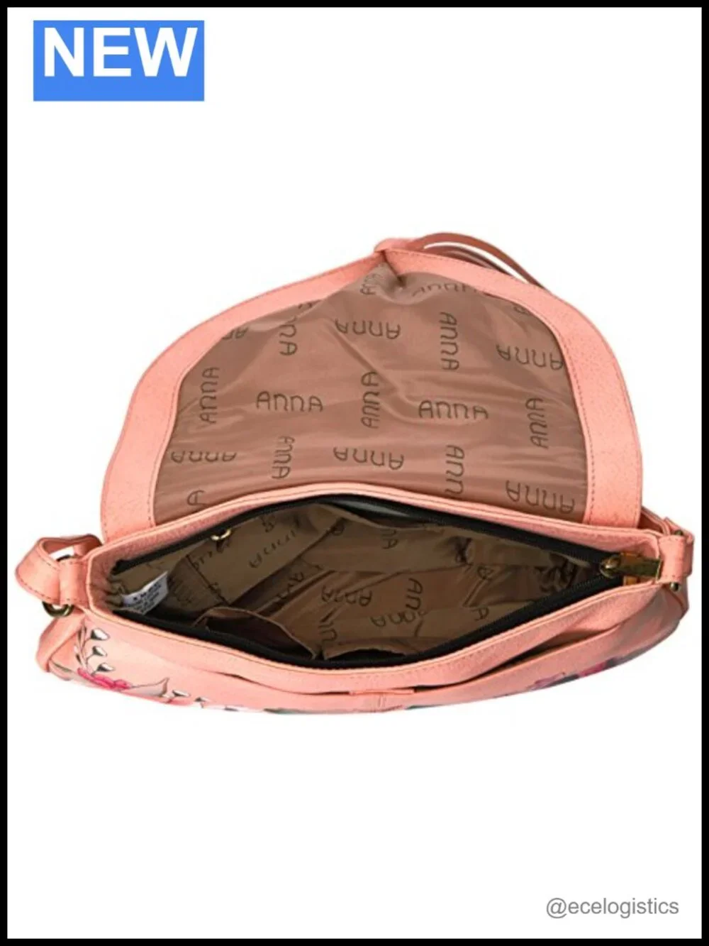 Hand Painted Leather Hobo Bag - Genuine Cow Leather